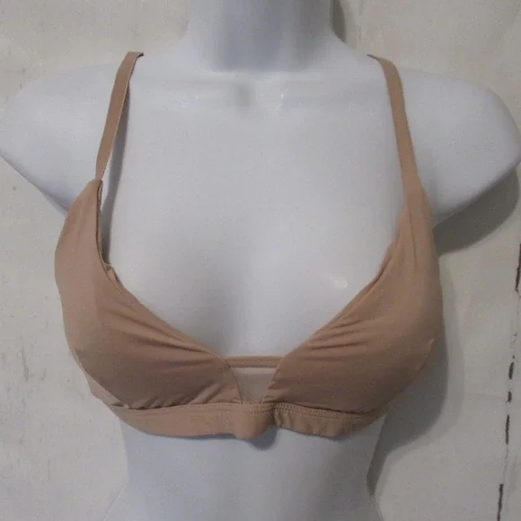 Pepper Bra M Beige Tan Wirefree Scoop Wireless Back Closure