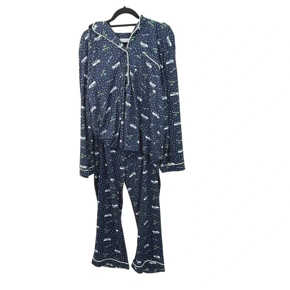 NWT Seattle Seahawks Womens 3X PJ Set WEAR by Erin Andrews NFL Football 12th Man