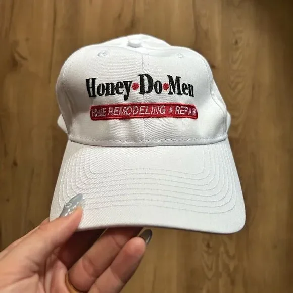 Vintage Funny Honey Do Handyman Hat // ball cap white embroidered