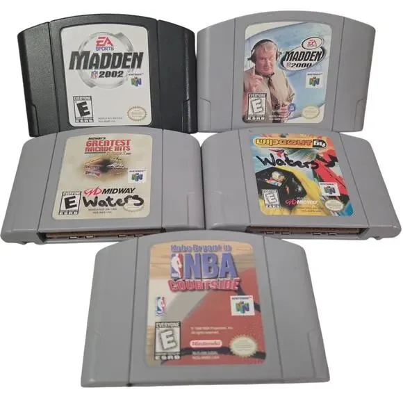 Vtg Lot 5 Nintendo N64 Games Sports NBA Madden Wipeout Arcade