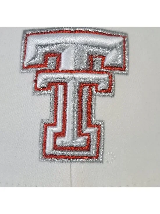 Texas Tech  White Baseball Cap Red Raiders OSFA  Stretch Collegiate Licensed