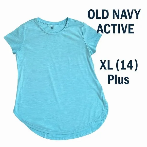 🌴 Old Navy Active Breathe ON Tee XL (14) Plus | Pool Party Blue