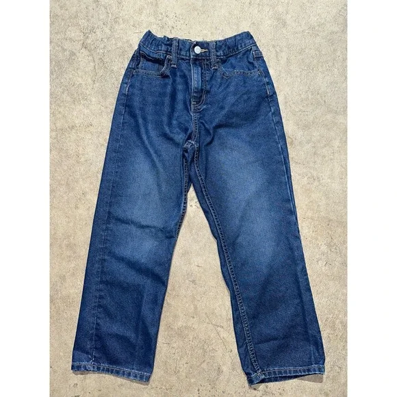 Old Navy Jeans Girls‎ Sz 10 Blue Denim High Rise Slouchy Straight Fit Stretch