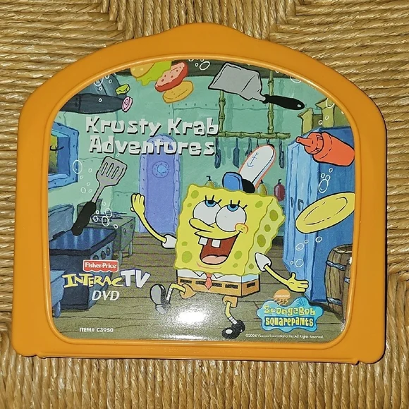 Fisher-Price InteractivTV SpongeBob Krusty Krab Adventures DVD in Orange Case
