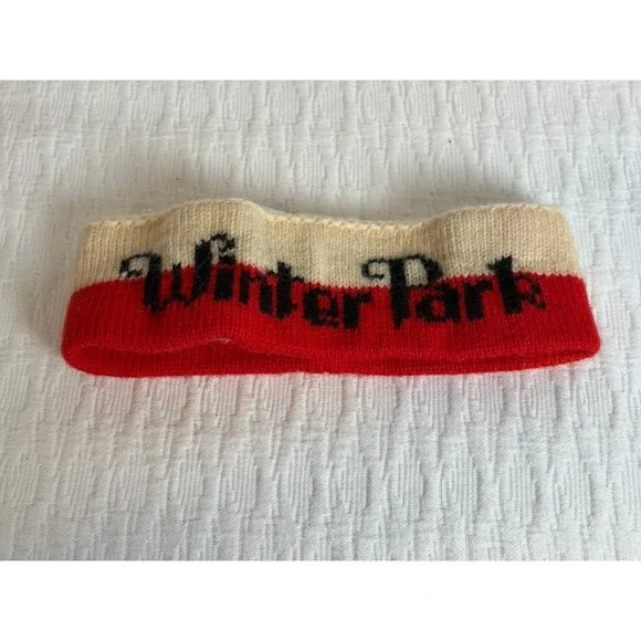 Vintage Vermont originals winter park headband, White And Red