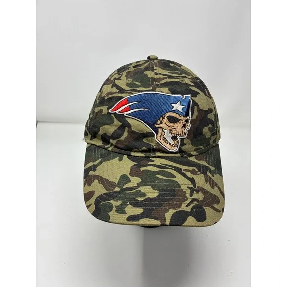 Big Accessories Camo New England Patriots Skull Baseball Hat Camo Strapback