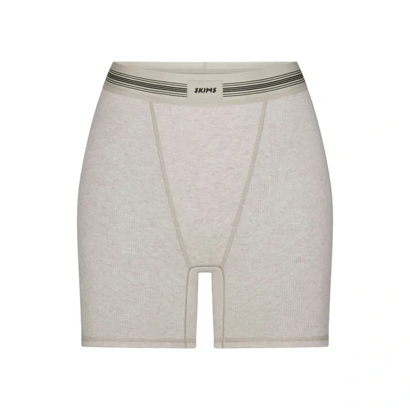 Skims Cotton Rib Boxer Health Oatmeal Multi Size Small.