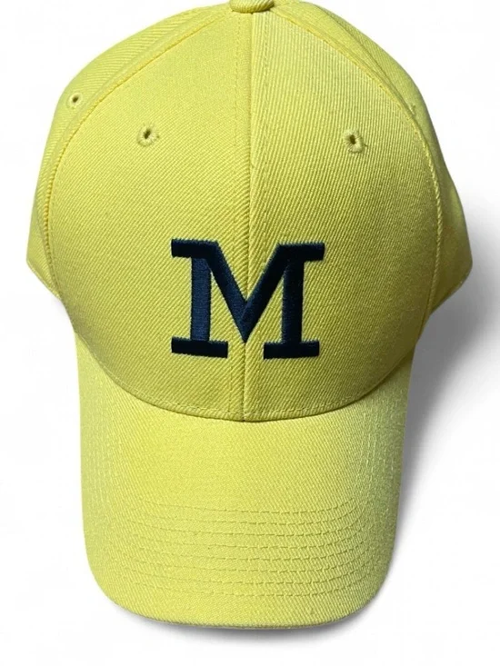 Y2K Nike Yellow Michigan Wolverines Hat Yellow Blue Fitted Size 7 3/8