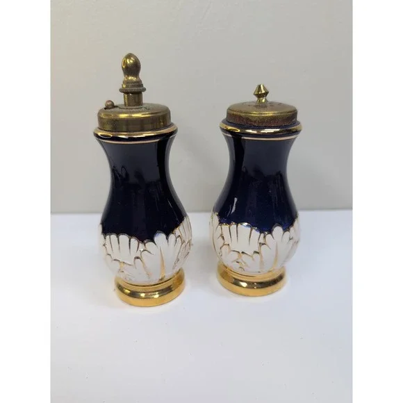 Macina‎ Temperata Cobalt Blue Porcelain Pepper Mill Salt Shaker Italy Baroque