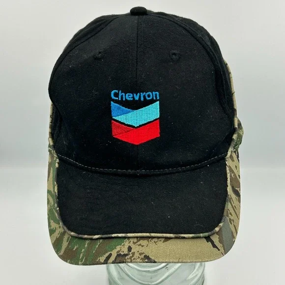 Chevron‎ Strapback Hat Dad Cap Black Camo Embroidered Logo Red Blue Otto Gas