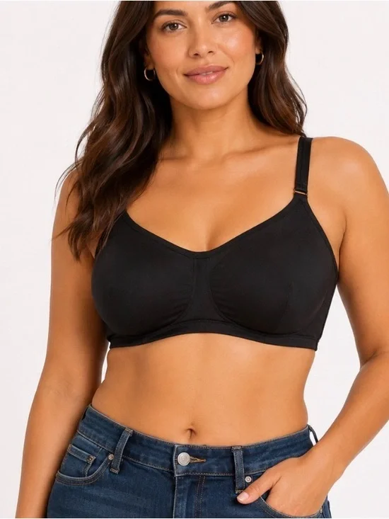 Natori Black Full-Coverage Wireless Bra - Classic Support 40G underwire support