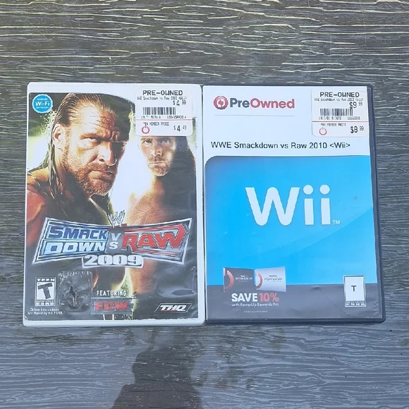 Nintendo Wii WWE Smackdown vs Raw 2009 & 2010 Bundle