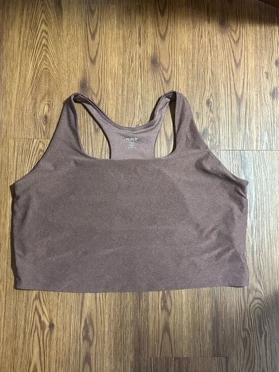 Brown Racer Back Long Line Sport Bra Old Navy Size 3X