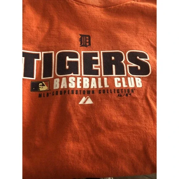 Detroit Tigers Cooperstown Collection Majestic MLB T Shirt Youth XL‎ Women Small