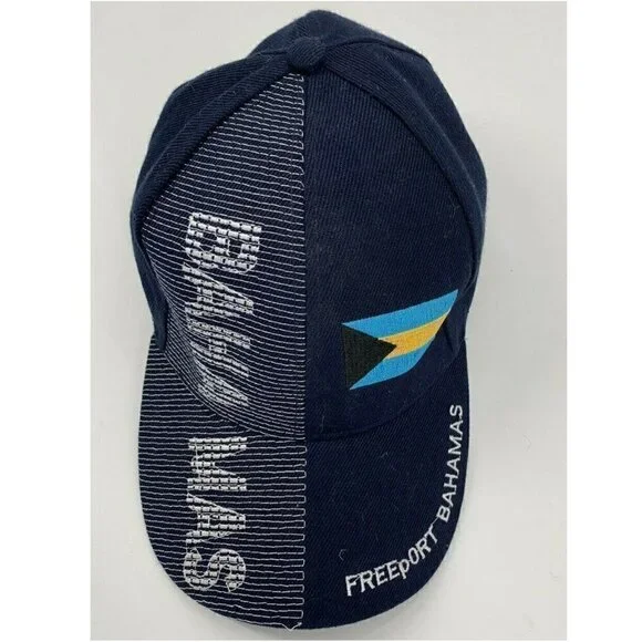 Bahamas FreePort Adjustable Multicolor Blue Yellow Black Hat One Size OS