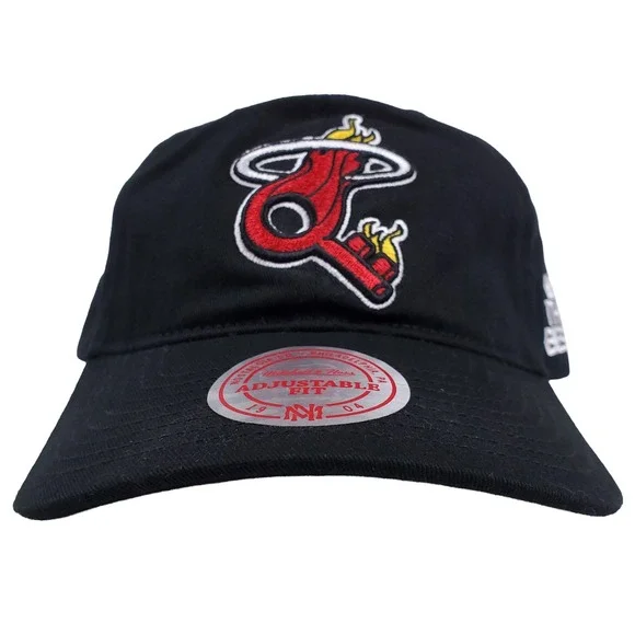 DJ Khalad Miami Heat Mitchell & Ness NBA Dad‎ Hat Cap BR Remix Black NWT