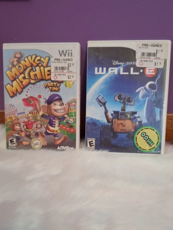 Wii WALL•E & Wii Monkey Mischief Set Of 2 Games