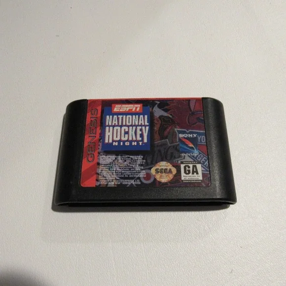 ESPN National Hockey Night Sega Genesis, 1994 Video‎ Game Cartridge Only