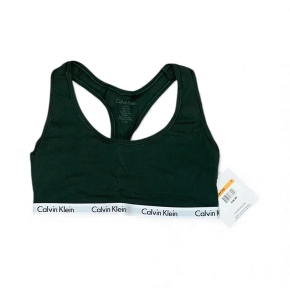 NWT Calvin Klein forest green sports bra