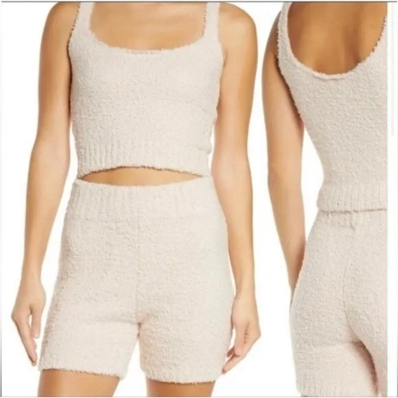 SKIMS Cozy Knit bouclé tank & shorts S