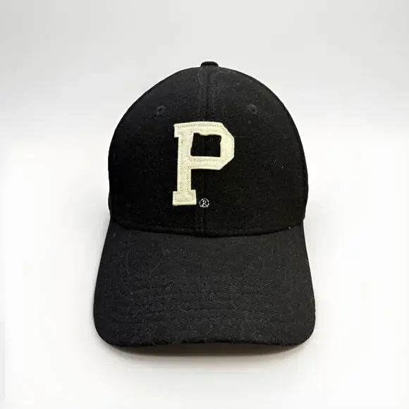 Portland Gear Mens Black “P” Oregon Map Wool Blend Leather Strapback Hat Cap