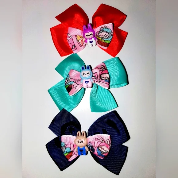 Bundle Of 3 Beautiful Inspired Labubu Monster Alligator Hair Clips NWOT