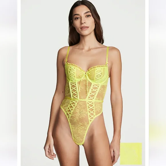 🌟💛 VICTORIA'S SECRET Wicked Unlined Lace-Up Teddy 💛🌟