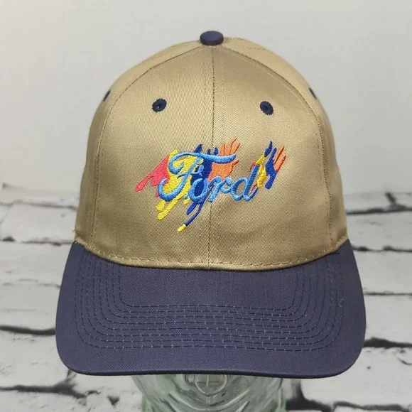 Ford Beige With Bright Logo Snapback Hat Adjustable Ball Cap