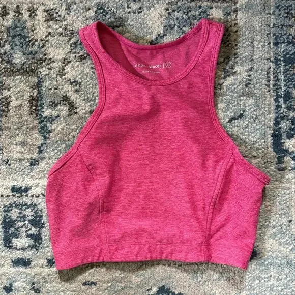 Outdoor Voices Athena Crop Top Heathered Pink