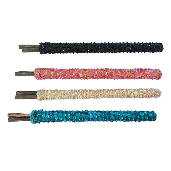 Chopsticks Indonesian Wood Chopsticks‎ and Sequined Assorted Holders Set Of 4