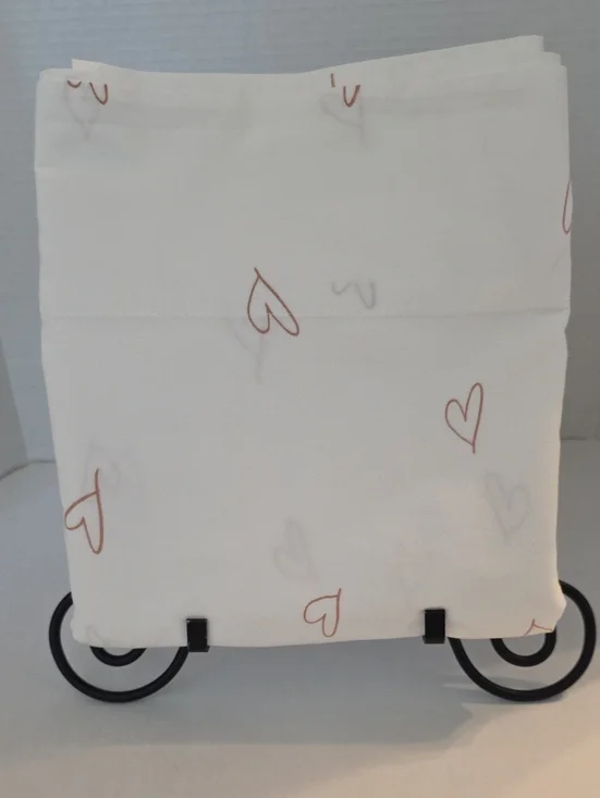 Crate&Barrel Leanne Ford White Clay Hearts Motif Organic Cotton Twin Flat Sheet