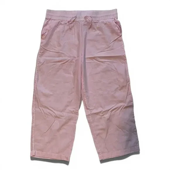 Lenora Pink Cotton Drawstring Lounge Pants Relaxed Casual Women M‎