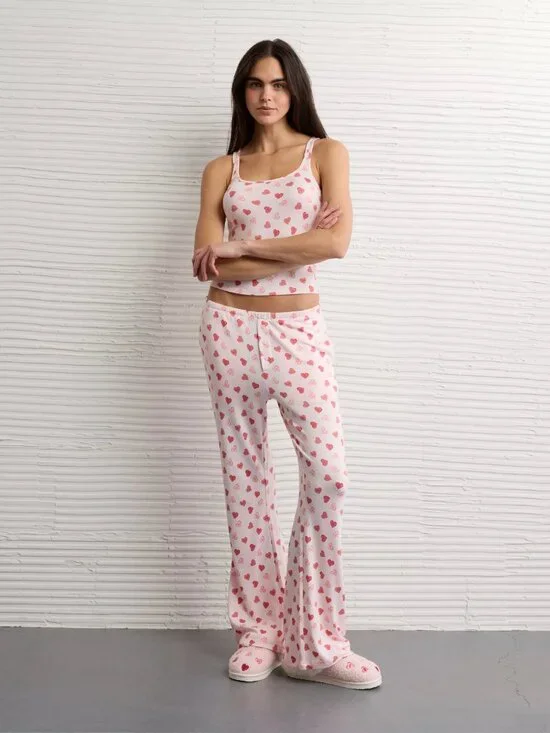 AE Luxe Plush Candy Hearts PJ Set Small