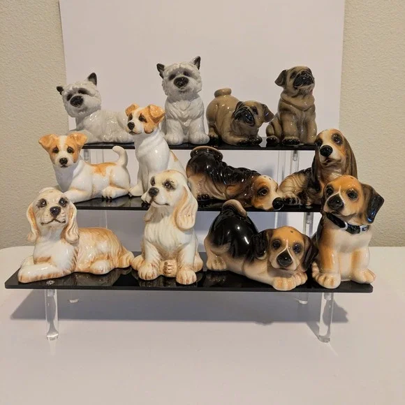 Big Sky Carvers Canine Salt Pepper Lot 6 Dogs-Beagle Westie Basset Pug Cocker