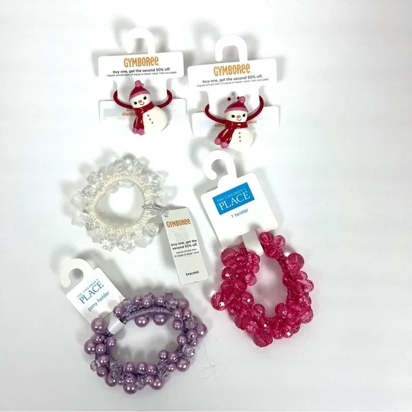 Lot of 5 new with tags girls hair accessories
