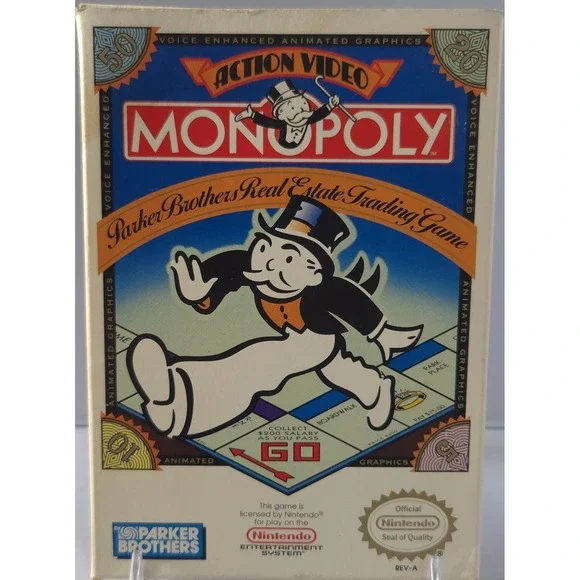 Parker Brothers No. 4028 Monopoly NES Video Game CIB Nintendo NTSC-U