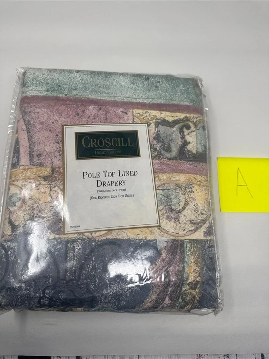 CROSCILL POLE TOP LINED DRAPERY PAIR PANELS WITH TIEBACKS 82