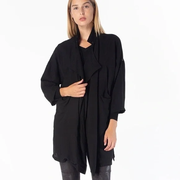 MAAC London Pilot Black Lightweight Draped Jacket