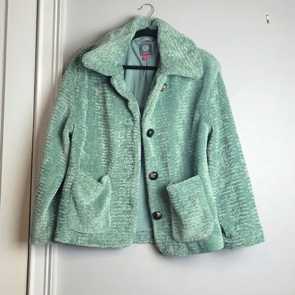 Vince Camuto-NWT-Green Faux Fur Jacket-Size Medium