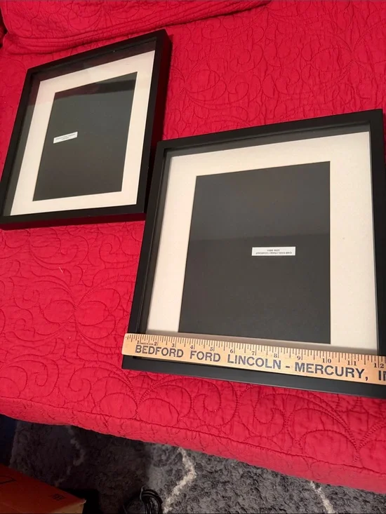 Crate&Barrel Black Picture Frame Pair with White Mats