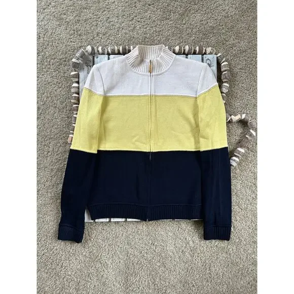 St John Sport Wool Blend Multicolor Colorblock Stripe Jacket