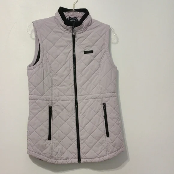 Nautica Women's Quilted Vest - Light Pink and Black