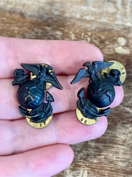 USMC Eagle Globe & Anchor Metal Pins Lot of 2