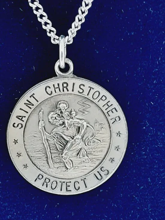 NEW 925 sterling silver unisex St. Christopher Pendant