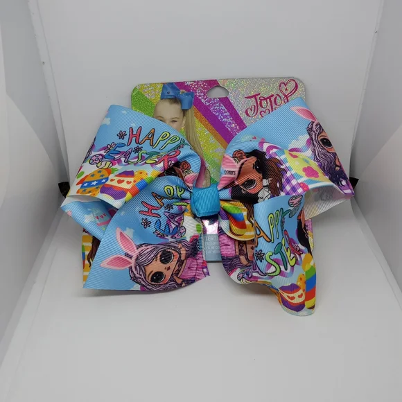 JoJo Siwa Blue and Pink Easter Hair Bow