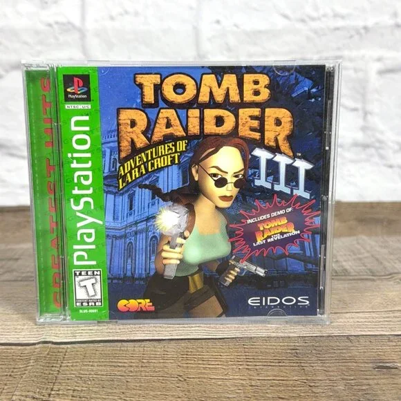 Tomb Raider III Adventure Lara Croft PlayStation PS1 Greatest Hits Manual Tested