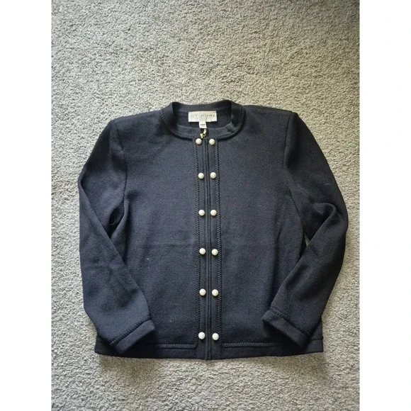 St. John Collection By Marie Gray Wool Black Blazer - Size: 8