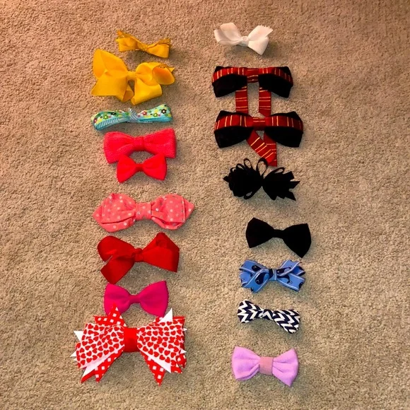 Handmade DIY Girls Hair Bow Clip Barrettes Lot‎ (17)