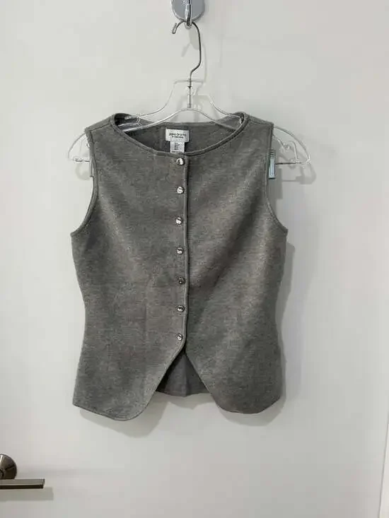 Revolve Song of Style by Aimee Song Gray Knit Button-Down Sleeveless Vest