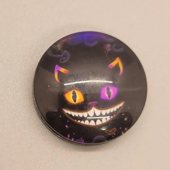 Cheshire Cat Skeleton Middle Finger Magnet Gothic Fridge Decor Dark Humor 1in
